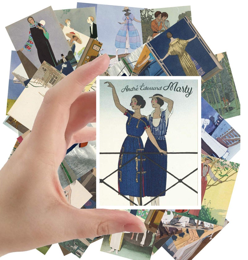 PIXILUV ملصقات كبيرة (24 قطعة 2.5 بوصة × 3.5 بوصة") رسم توضيحي لمجلة الموضة الفيكتورية العتيقة Belle Epoque - Image 1